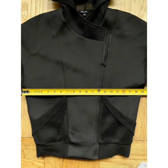 Michi Black Oversized Mesh and Neoprene Moto-Style Jacket XS - Picture 4 of 7
